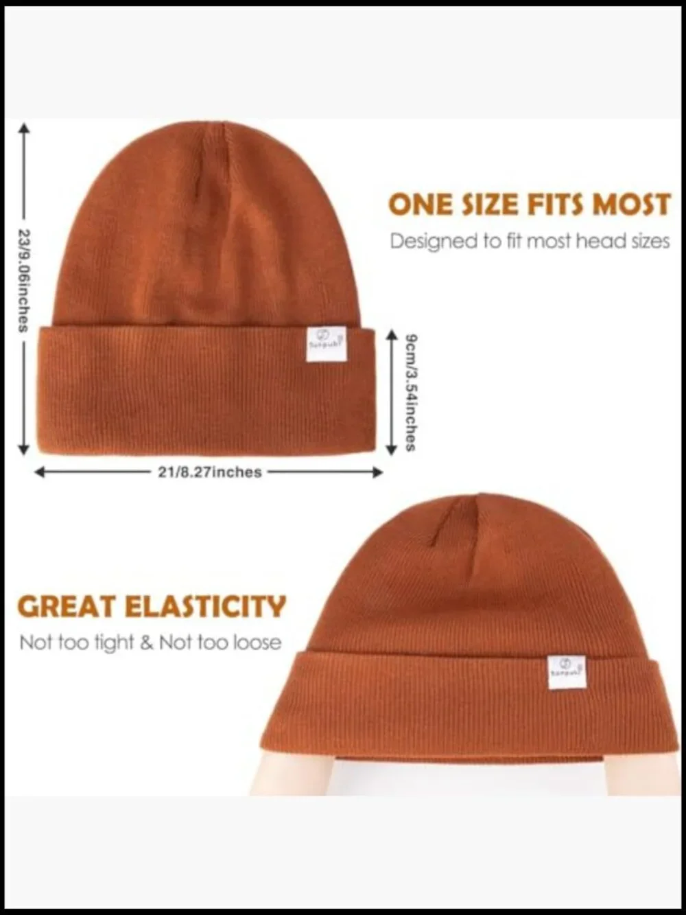 3 Pack Satin Lined Winter Beanie Hats Knit Soft Warm Cuffed Beanie for Women Men - Picture 3 of 7